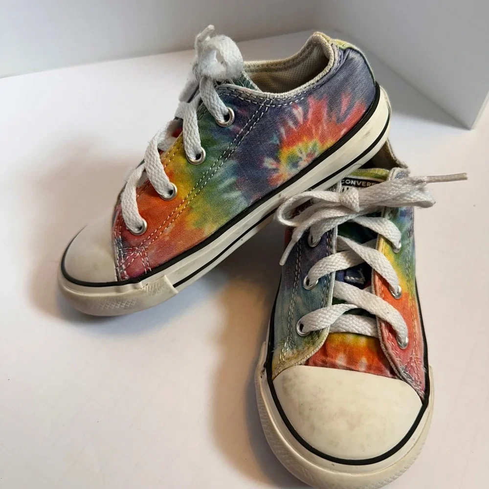 Converse Chuck Taylor Kids All Star Multicolor Tie-Dye Sneakers Youth Size 10